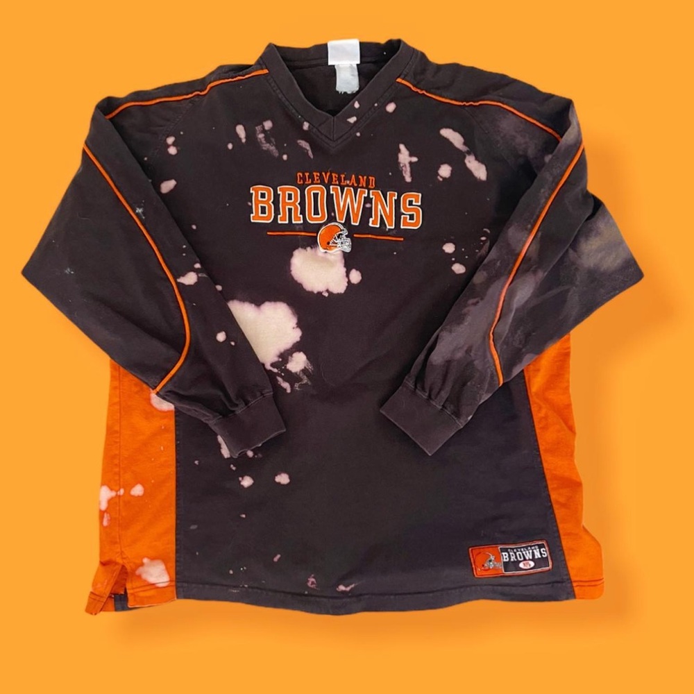 Vintage Cleveland Browns Pullover Bleach Dyed